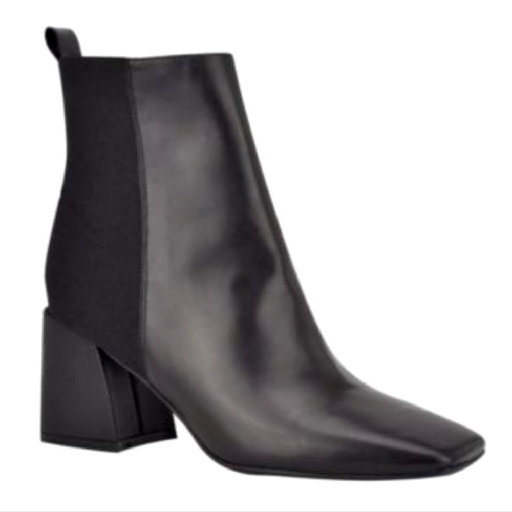 New Nine West Women's Griffin Block Heel Leather Booties size 8
